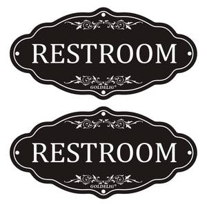 lot 20154 image: Neutral Restroom Sign - 2PCS, Self-Adhesive and Waterproof for Home and Business 7.9 x 4 Acrylic Restroom Sign with 3M Tape, Multiple Mounting Options for Offices, Stores, Doors and Wall - Retail $8