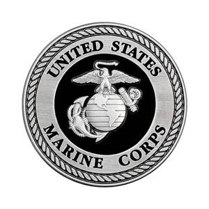 lot 20162 image: USMC Medallion � 2.25 Inches � Black and Silver Marine Corps EGA Eagle Globe Anchor Emblem - Retail $17