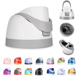 lot 20163 image: Ruzkq Replacement Lid for Owala Freesip, Compatible with Owala Cup 16oz 24oz 32oz 40oz, One Button Water Bottle Top Lid Replacement Accessory, Leakproof, BPA-Free (Ash White) - Retail $9