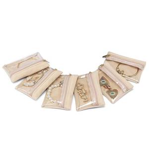 lot 20172 image: Vlando Travel Jewelry Bags,Jewelry Pouch Bag, Clear velvet zipper pockets Storage Bag Organizer Case for Women Girl Gift 6 Pcs - Retail $8