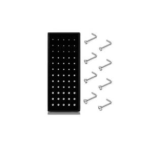 lot 20179 image: Helicopchain 120-240Pcs Hypoallergenic Nose Studs for Women Men 316L Stainless Steel CZ Nose Piercing Jewelry L Shaped Nose Rings Bone Studs 20G-22G 1.5mm 2mm 2.5mm 3mm - Retail $9