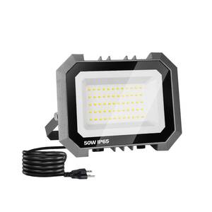 lot 20180 image: Leddictive 1 Pack LED Flood Lights Outdoor, 50W 5000LM Super Bright Floodlight Outside Work Light with 5.9FT Plug, IP65 Waterproof 6000K Outdoor LED Flood Light for Garage, Yard, Lawn, Garden - Retail $16