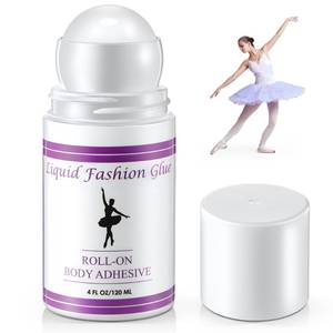 lot 20195 image: Large 4 oz Body Adhesive Roll On for Skin and Clothing, Sweat Resistant Body Glue, Water Washable,Non-Toxic Fashion Glue for Dancers, Wigs, Compression Stockings, Costumes, Bras - Retail $16