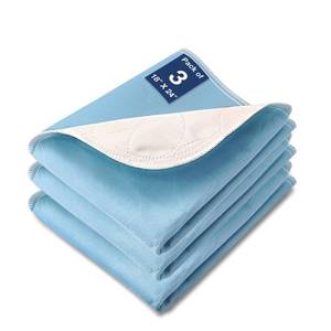 lot 20198 image: SOLOSHINE Washable Waterproof Underpads, 18 x 24in (3 Pack) Heavy Absorbency Reusable Incontinence Pads for Chair, Bassinet, Crib, Car Seat, Sofa, Wheelchair - Retail $10in
