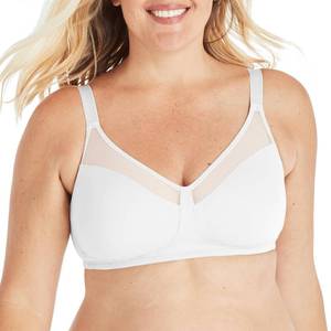 lot 20206 image: Playtex womens 18 Hour Smoothing Wirefree Us4697 Minimizer Bra, White, 44C US - Retail $20