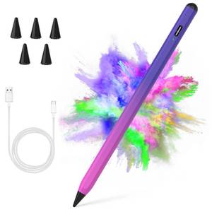lot 20210 image: Stylus Pen for iPad 2018-2023 with Palm Rejection, Active Pencil for iPads 10th9th8th7th6th Gen, for iPad Pro 1112.9 inch, for iPad Air 5th4th3th, for iPad mini 6th5th Gen(Purple Rose Red) MISSING TIPS - Retail $20