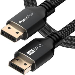 lot 20222 image: PowerBear 4K Displayport Cable (6 Feet) Ultra HD High Speed Display Port Cable for Gaming Monitor, Laptop, TV and PC  Nylon Braided Display Port 1.2 4K 60Hz, 2K 165Hz, 2K 144Hz (NOT HDMI)� - Retail $15
