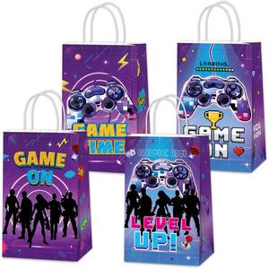 lot 20227 image: Yiaoyinnz 12Pcs Video Game Party Favor Bags Games Theme Birthday Party Decorations Neon Game On Treat Bags Gaming Night Gift Goodie Bag with Handles for Kids Boys Girls Gamer Birthday Supplies Favors - Retail $8