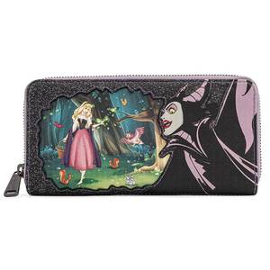 lot 6041 image: Loungefly Disney Villains Scenes Maleficent Sleeping Beauty Zip Around Wallet - Retail $39