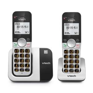 lot 6048 image: VTech Cordless Phone 2-Handset with Large Display and Big Buttons, DECT 6.0 with Caller IDCall Waiting, Full Duplex Speakerphone, ECO Mode, Last 10 Number Redial, Easy to Use,VG231-2 - Retail $47