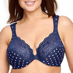 lot 6052 image: Glamorise Full Figure Plus Size Wonderwire Front-Closure Bra Underwire #1245 - Retail $47