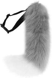 lot 6070 image: BANLAN Faux Fur Fox Costume Cat Tail Cosplay Halloween Christmas Party Costume One Size, Gray - Retail $5