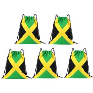 lot 6109 image: VOARYISA Man and Women 5pcs Drawstring Backpack Waterproof Gym Sports Trave String Bag Cheer Bag Jamaican Afro RastaJamaican 5pcs  - Retail $16