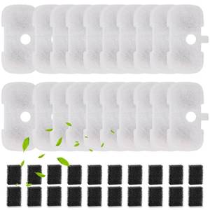 lot 6111 image: SORON 20 Packs Filter Replacement Compatible with PETLIBRO Cat Water Fountain PLWF005PLWF105PLWF115, Upgrade Replacement Filters Fit Pet libro Pet Water Fountain, Easy to Install - Retail $23