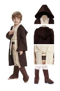 lot 6125 image: Knight Costume Kids Child Tunic Hooded Robe Pants Belt Shoes Halloween Cosplay Costume Outfit Suit - Retail $43