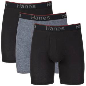 lot 6131 image: Hanes Total Support Pouch Mens Boxer Briefs Pack, Anti-Chafing, Moisture-Wicking Underwear, Odor Control (Reg or Long Leg) size two XL - Retail $21