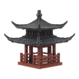 lot 6142 image: Milisten Mini Pagoda Statue, Miniature Hexagon Pavilion Figurine Ceramic Flower Vase Landscape Asian Zen Garden Fairy Garden Aquarium Dollhouse Decor - Retail $8