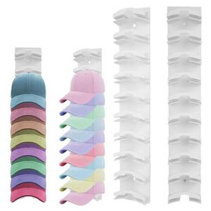 lot 8253 image: Hat Organizer for Baseball CapsHolds 20 HatsSpace-Saving Hat Rack for WallWardrobe to Organize Collectionsand Reduce ClutterEasy Access and Attractive DisplayExcellent Gift for Hat Lovers(2PCSWhite) - Retail $9