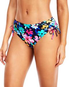 lot 12085 image: Daci Colorful Flower Women Mid Waist Bikini Bottoms - Full Coverage Swim Bathing Suit Bottom Side Tied Swimsuit Bottoms S - Retail $20