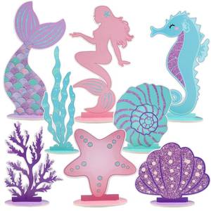 lot 12092 image: Mermaid Party Decorations Glitter Mermaid Table Centerpiece for Birthday Party Under the Sea Table Centerpiece Ocean Theme Table Ornaments for Girl Baby Shower Birthday Party Supplies DIY Decor - Retail $17