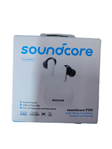 lot 12099 image: Sound core by Anker ear buds powerful sound auto noise cancelling -