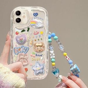 lot 12102 image: Cute Phone Case for iPhone 11 Teens Case with Cute Clear 3D Bear Floral Aesthetic Phone Case with Lovely Bear Heart Charm Phone Case Girly Woman - Retail $12