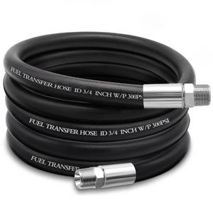 lot 12112 image: Ruikarhop 34 Fuel Transfer Hose 10FT,Farm Pump Hose with Male NPT Fittings for Gasoline,Diesel,Biodiesel - Retail $41in