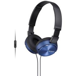 lot 12114 image: Sony MDR-ZX310AP ZX Series Wired On Ear Headphones with mic, Blue - Retail $20