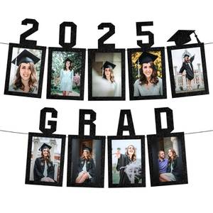 lot 12127 image: KatchOn, Black Grad Photo Banner 2025 - Large, 10 Feet  Graduation Banner Class of 2025 Personalized  Graduation Decorations 2025 - Retail $8