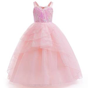 lot 12130 image: Szytypyl Glinda Costume for Girls Witch Pink Sequins Tulle Dress Up Size 130 - Retail $31