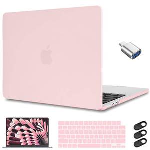 lot 12131 image: CISSOOK Baby Pink Case for MacBook Air 15 Inch 2023 2024 2025 Release, Plastic Chalk Pink Hard Shell Cover with Keyboard Cover Screen Protector for MacBook Air 15 M2 M3 M4 Model A2941 A3114 A3241 - Retail $19
