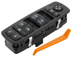 lot 12141 image: ZAPSOTS Master Power Window Switch.39 Pins Metal.Fits for 2012-2015 Chrysler Town Country,12-15 Dodge Grand Caravan,13-15 Ram 1500 2500.Front Left Driver Side Control switches.68110867AB(Blue Light) - Retail $25