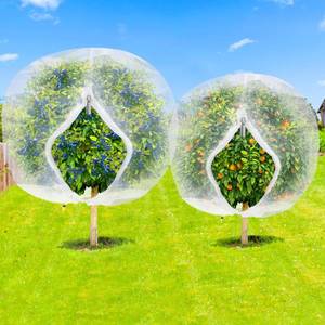 lot 12158 image: Hahood Tree Netting Bird Netting Cover 8 x 8 Ft, 10 x 10 Ft Large Heavy Duty Garden Plant Protection Net with Zipper and Drawstring for Tomato, Blueberry, Fruit and Vegetable Trees - Retail $13
