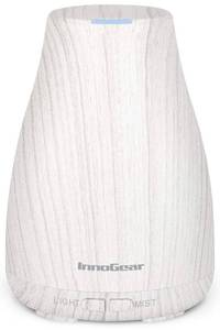 lot 12162 image: InnoGear Essential Oil Diffuser, Premium 5-in-1 Diffusers for Home Scent Aromatherapy Diffuser Air Desk Humidifier for Bedroom Large Room Office 7 Color LED 2 Mist Mode Waterless Auto Off, White Grey - Retail $19
