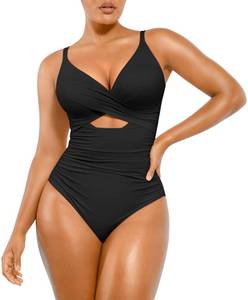 lot 12178 image: SHAPELLX Swimsuits Women Black Tummy Control Bathing Suit Shapewear Swimsuits Women Slimming Swimwear (Black,X-Large) - Retail $54
