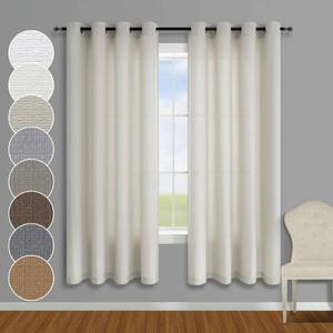 lot 13399 image: KOUFALL Beige Curtains 72 Inches Long for Bedroom 2 Panels Set Privacy Semi Sheer Curtains for Living Room Windows 52x72 Inch Length - Retail $27