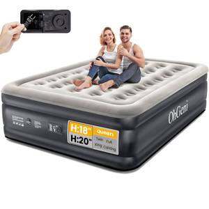 lot 13410 image: OhGeni Queen Air Mattress with Built in Pump, Inflatable Blow Up Mattress 18 Raised Comfort,Upgraded Surface Portable Mattress, Air Bed for Camping, Home and Guest, Colchone Inflable, 650 lbs Max - Retail $83