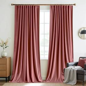 lot 13413 image: MIULEE Velvet Curtains 84 Inches Long 2 Panels - Pinch Pleated Luxury Room Darkening Curtains for Bedroom Living Room Blackout Thermal Insulated Super Soft Window Drapes Back Tab, Dusty Rose Pink - Retail $46