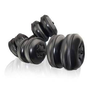 lot 13415 image: Travel Weights Water Filled Dumbbells Set for Man and Women, Adjustable Water Dumbbells Up to 20-45Lbs, Portable Fitness Equipment, for Exercise Fitness Weightlifting Training, for Gym and Hiking - Retail $50