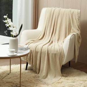 lot 13417 image: CREVENT Super Cozy Soft and Warm Chenille Throw Blanket for Sofa Couch Chair Bed, Spring Summer Fall All Season Use, Gift for Mom Girlfriend (50X60 Ivory) - Retail $20
