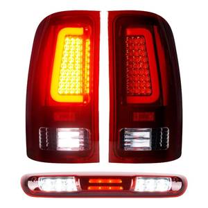 lot 13421 image: Tresound LED Tail Lights  3rd Third Brake Cargo Lamp for GMC Sierra 1500 2007-2013(SLT, WT, SL, SLE), 2500 3500 HD 2007-2014 (Only fit 3500HD with Single Rear Wheel Model), Chrome Housing Red Lens - Retail $5,442