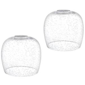 lot 13441 image: 2 Pack 6.1 Clear Seeded Replacement Glass Shade, 1-58in Fitter Opening for Threaded Medium Base Socket for Pendant Light,Ceiling Light,Chandelier Light,Wall Sconce Shade - Retail $57in