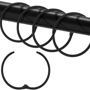 lot 14003 image: Shower Curtain Hooks Rings,24 Pcs Rustproof Metal Shower Hooks for Shower Curtain,Glide Smoothly Round Shower Rings for Curtain,Shower Curtain Rings for Bathroom Shower Rod,Snap Joint Design (Black) - Retail $8