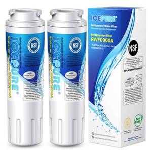 lot 14013 image: ICEPURE UKF8001 Replacement for Whirlpool Filter 4, Everydrop EDR4RXD1, FMM-2 Maytag UKF8001AXX-200 9084 4396395 MPF15090 WF-UKF8001,WF295,SGF-M9,Puriclean II,RWF0900A Refrigerator Water Filter,2PACK - Retail $24