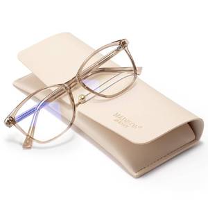 lot 14020 image: Madison Avenue Blue Light Blocking Glasses Anti Eyestrain UV Glare Blue Light Glasses for Women with Case, TV Phone Computer Gaming Eyeglasses (Coffee Brown) - Retail $18