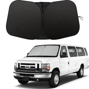 lot 14428 image: Front Windshield Sunshade fit for Ford Econoline E-Series Van 1992-2025 and Motorhome E-150 E-250 E-350 E-450 UV Ray Reflector Foldable Automotive Windshield Sunshades Keeps Your Vehicle Cool - Retail $18