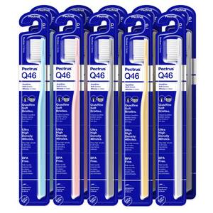 lot 14433 image: PECTRUS Soft Toothbrush Pack, 10 Count, Advanced Quad-fine Bristles Technology, Tapered Bristles for Sensitive Teeth, Gums and Deep Plaque Removal, Self Flossing Manual Toothbrushes, Assorted Colors - Retail $17