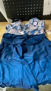 lot 14438 image: Dokotoo Navy Blue Floral Strapless Dress size XL - Retail $35