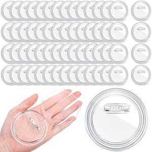 lot 14452 image: Yilloog 60 Pcs 3 Inch Clear Button Pins for Crafts DIY Photo Acrylic Blank Pins Bulk for Picture Make Your Own Buttons Badge Maker DIY Crafts Supplies - Retail $27