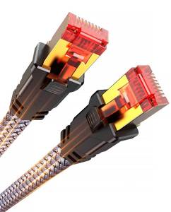 lot 14461 image: Snowkids Cat 8 Ethernet Cable 20 FT, Strong Signal, High Speed 40Gbps 2000Mhz, Network Cord with RJ45 Internet Connector for TVPrinterComputerModemRouterps-345, Braided Flat LAN Cable 20FT Grey - Retail $14
